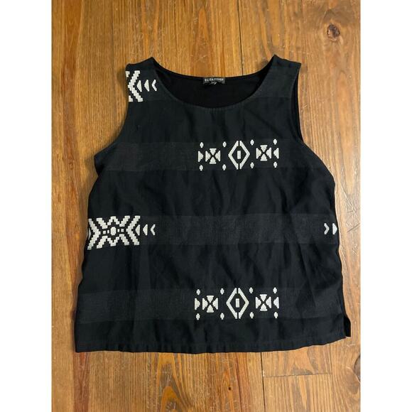 Eileen Fisher Tops - Eileen Fisher Black & White Tribal Geometric Lightweight Tank, M